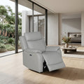 Flint 1 Seater Electric Recliner Chair Genuine Leather Light Grey