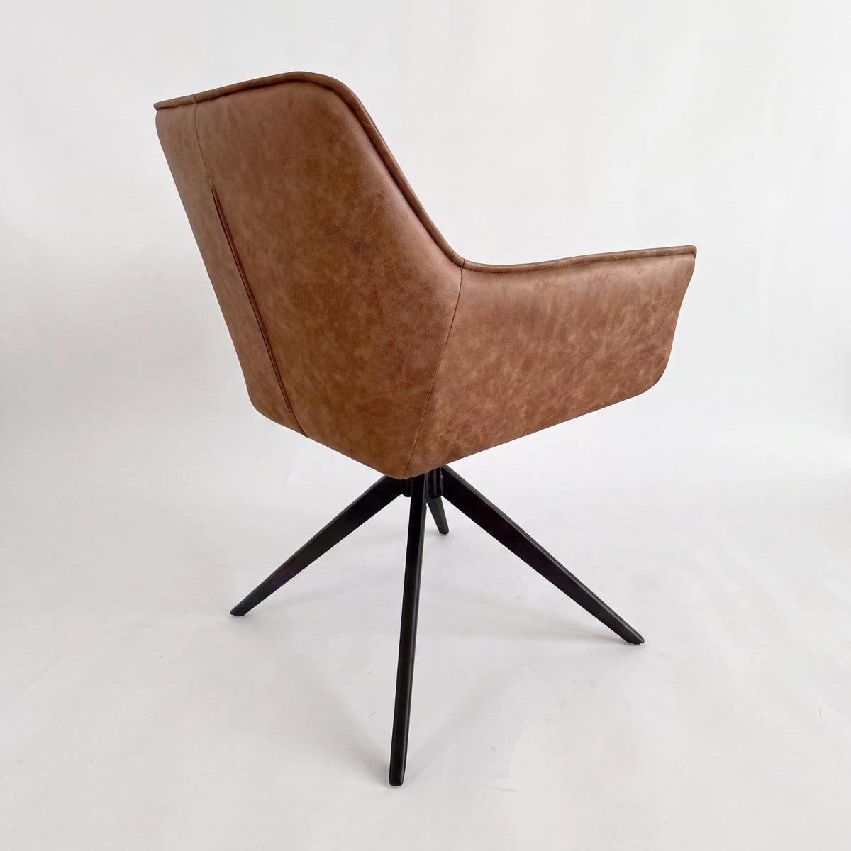 Florene 2pc Set Swivel Dining Chair Cognac Brown