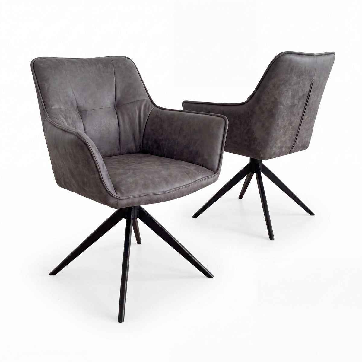 Florene 2pc Set Swivel Dining Chair Grey