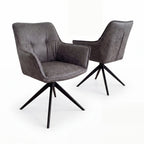 Florene 2pc Set Swivel Dining Chair Grey