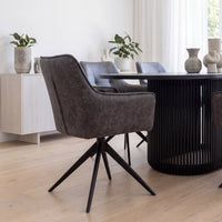 Florene 2pc Set Swivel Dining Chair Grey