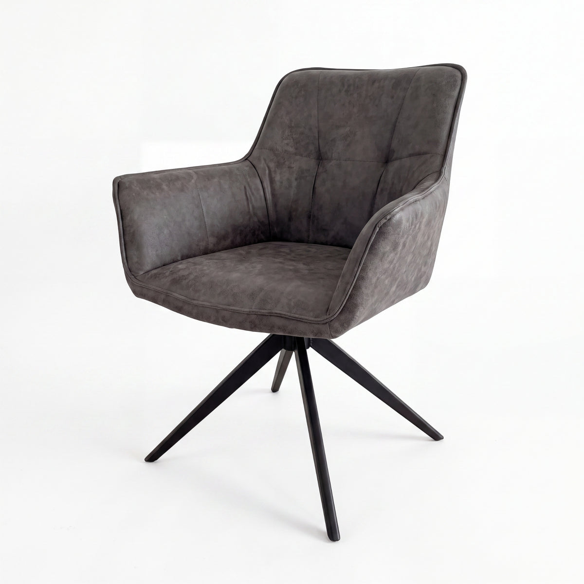Florene 2pc Set Swivel Dining Chair Grey
