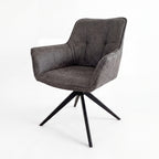 Florene 2pc Set Swivel Dining Chair Grey