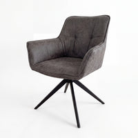 Florene 2pc Set Swivel Dining Chair Grey