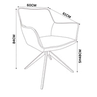 Florene 2pc Set Swivel Dining Chair Grey