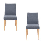 Forma 2pc Set Dining Chair Fabric Seat Dark Grey