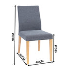 Forma 2pc Set Dining Chair Fabric Seat Dark Grey
