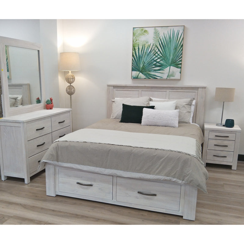 Foxglove Dresser Mirror Vanity Dressing Table Mountain Ash Wood Frame - White