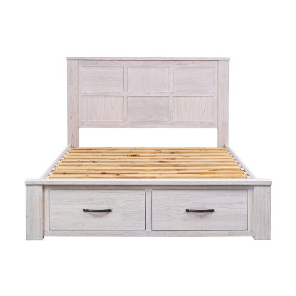Foxglove King Bed Frame Storage Drawer White