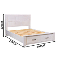 Foxglove King Bed Frame Storage Drawer White