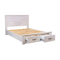 Foxglove King Bed Frame Storage Drawer White