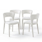 Frances 4pc Set Dining Chair Stackable Beige, set of four on a white background