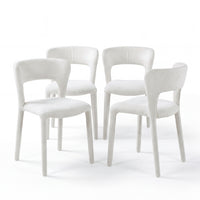Frances 4pc Set Dining Chair Stackable Beige, set of four on a white background