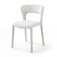 Frances 4pc Set Dining Chair Stackable Beige, single chair, front three-quarter view on a white background