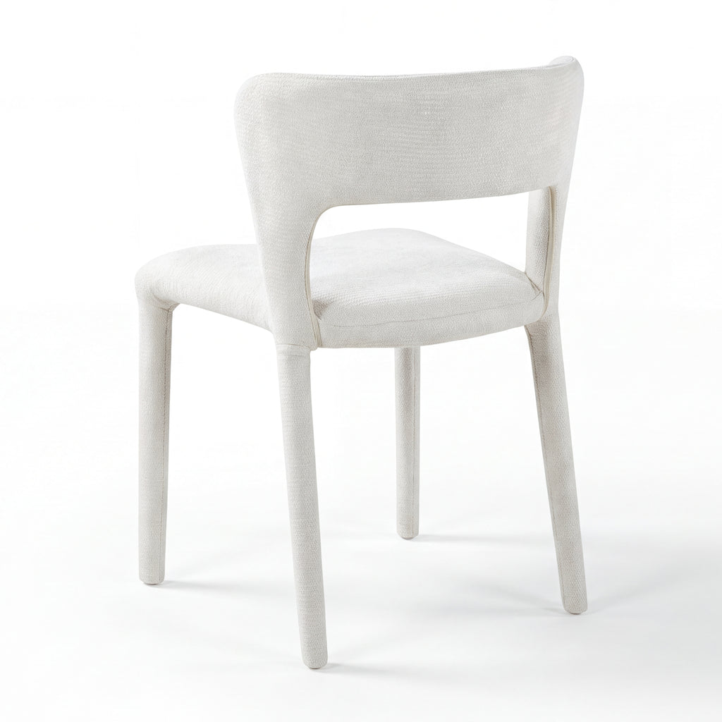 Frances 4pc Set Dining Chair Stackable Beige, single chair, rear three-quarter view on a white background