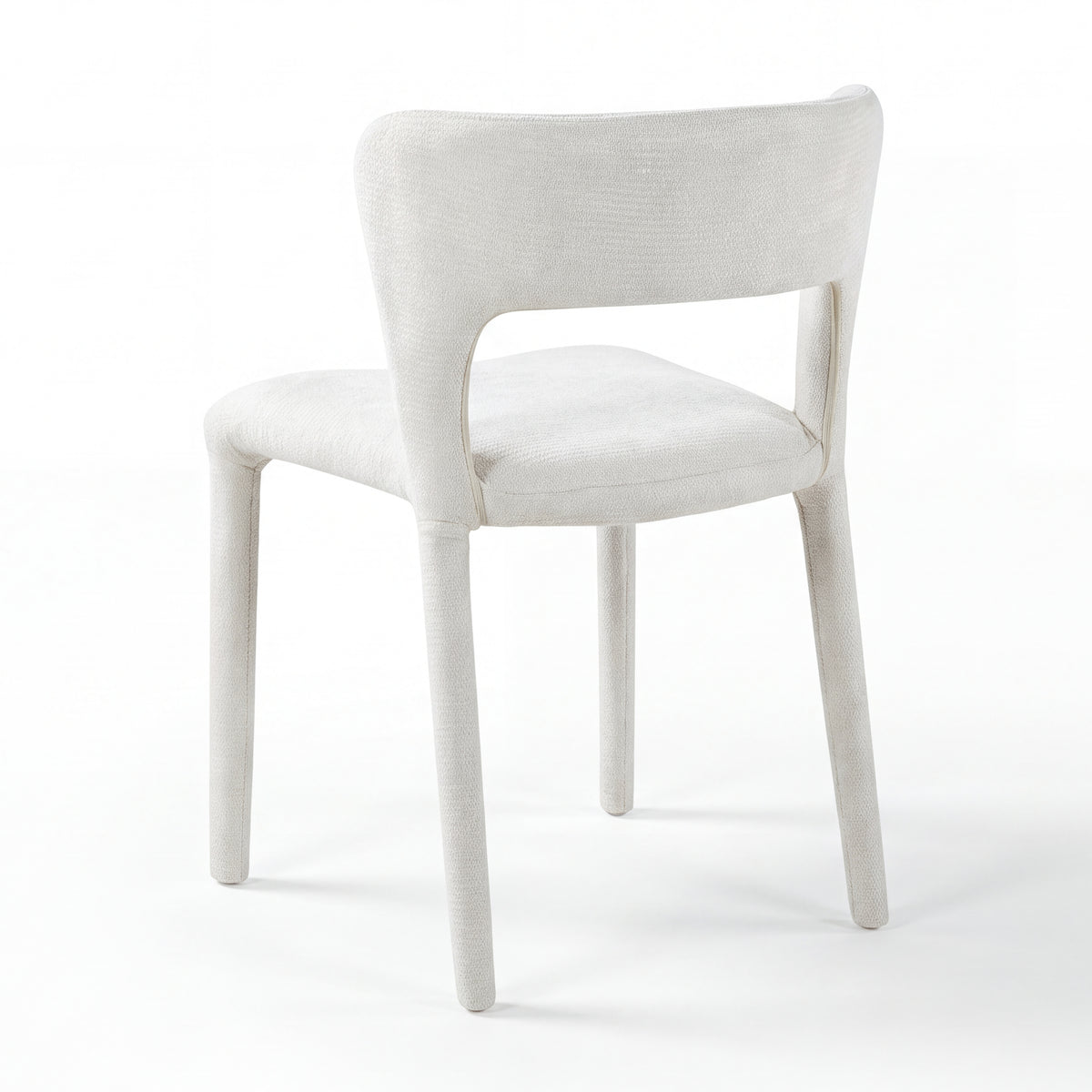 Frances 4pc Set Dining Chair Stackable Beige, single chair, rear three-quarter view on a white background