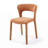 Frances 4pc Set Dining Chair Stackable Rust Orange, single chair, front three-quarter view on a white background