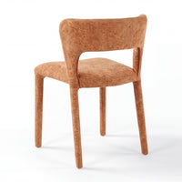 Frances 4pc Set Dining Chair Stackable Rust Orange, single chair, rear three-quarter view on a white background