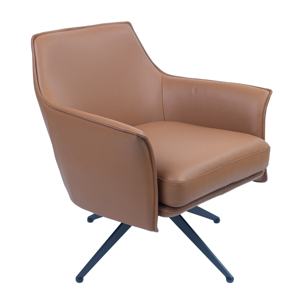 Freya Leather Swivel Occasional Chair Beige 