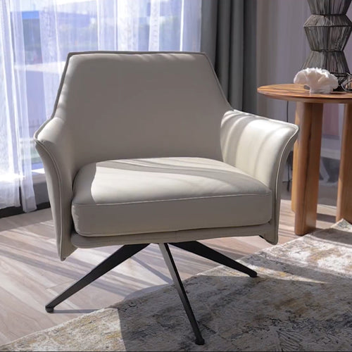 Freya Leather Swivel Occasional Chair Brown 