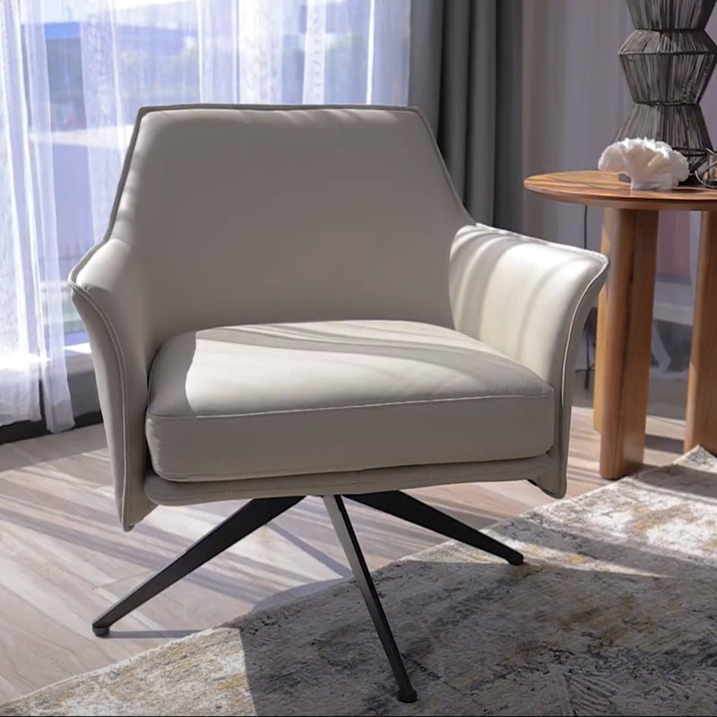 Freya Leather Swivel Occasional Chair Brown 