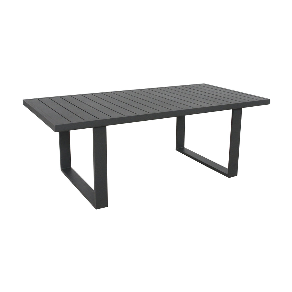 Furano 200cm Aluminium Outdoor Dining Table Gunmetal Grey