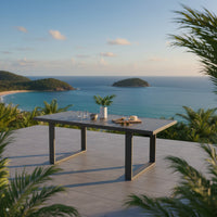 Furano 200cm Aluminium Outdoor Dining Table Gunmetal Grey