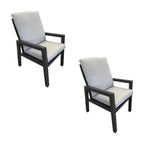 Furano 2pc Set Aluminium Outdoor Dining Chair Gunmetal Grey