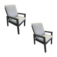 Furano 2pc Set Aluminium Outdoor Dining Chair Gunmetal Grey