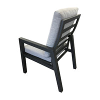 Furano 2pc Set Aluminium Outdoor Dining Chair Gunmetal Grey