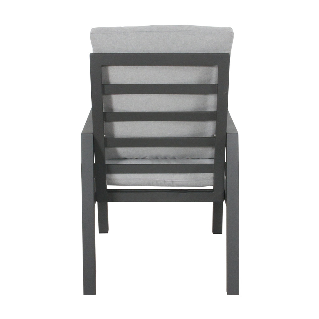 Furano 2pc Set Aluminium Outdoor Dining Chair Gunmetal Grey