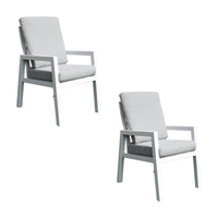Furano 2pc Set Aluminium Outdoor Dining Chair White