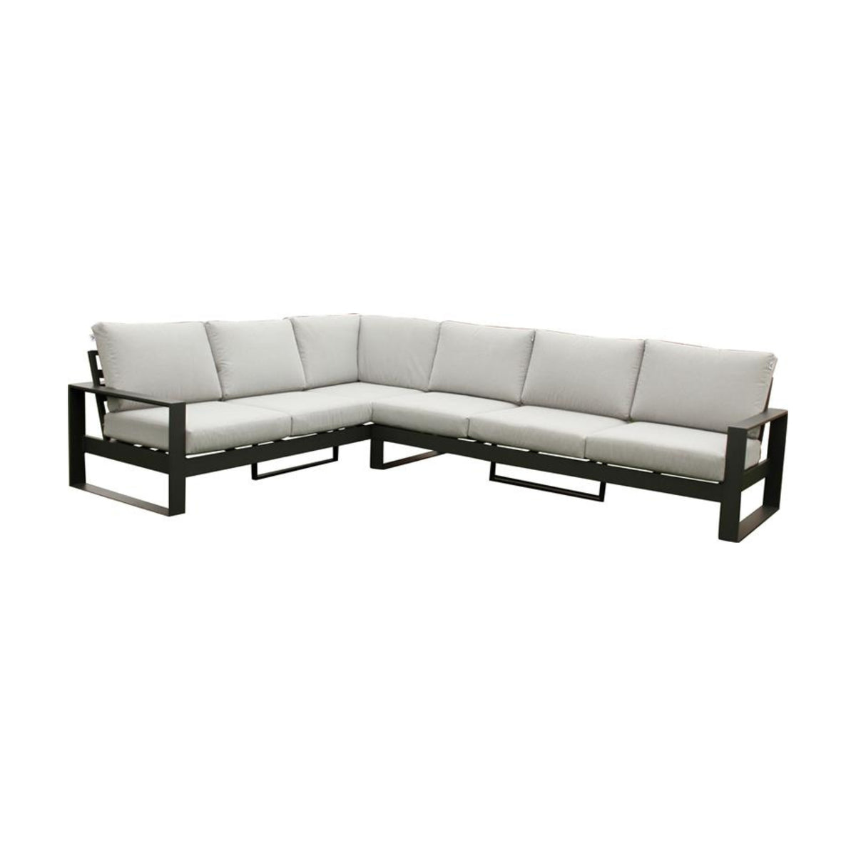 Furano 5 Seater Aluminium Outdoor Corner Lounge Gunmetal Grey