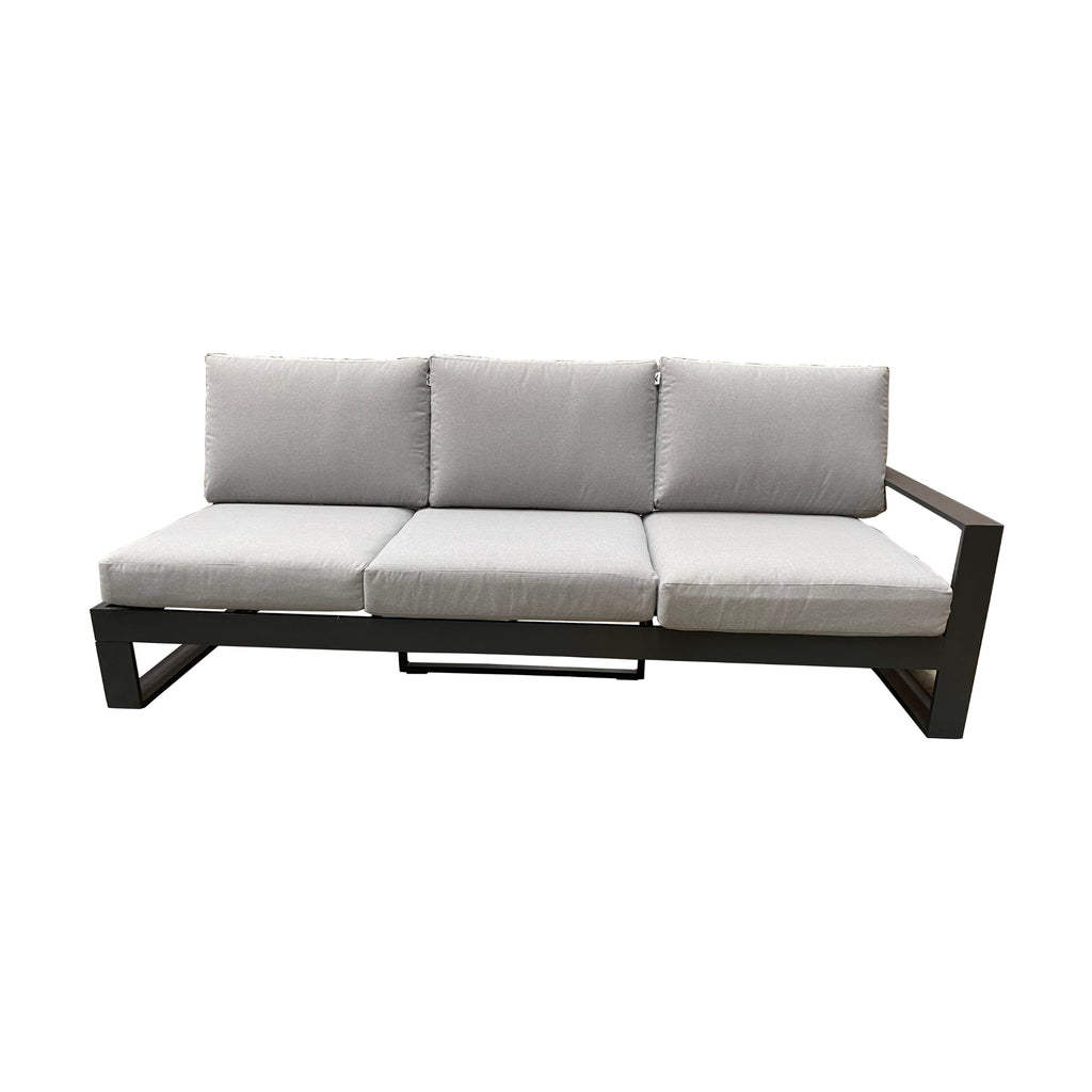 Furano 5 Seater Aluminium Outdoor Corner Lounge Gunmetal Grey