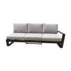 Furano 5 Seater Aluminium Outdoor Corner Lounge Gunmetal Grey
