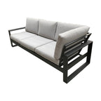 Furano 5 Seater Aluminium Outdoor Corner Lounge Gunmetal Grey