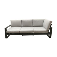 Furano 5 Seater Aluminium Outdoor Corner Lounge Gunmetal Grey