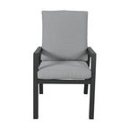 Furano 7pc Set Aluminium Outdoor Dining 200cm Table Chair Gunmetal Grey