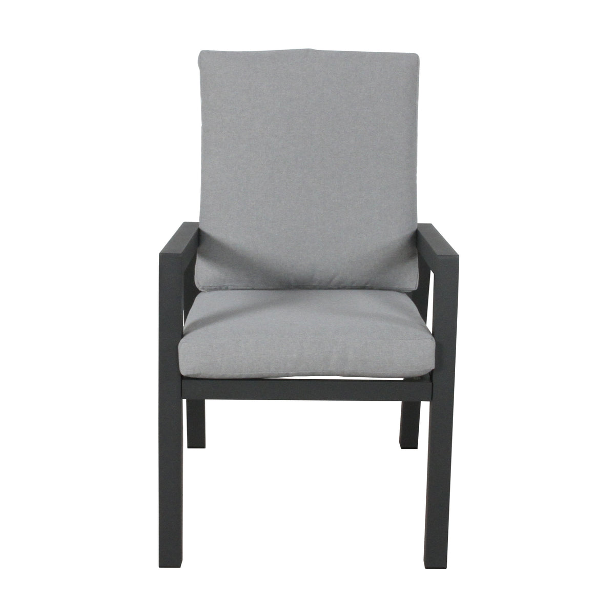 Furano 7pc Set Aluminium Outdoor Dining 200cm Table Chair Gunmetal Grey