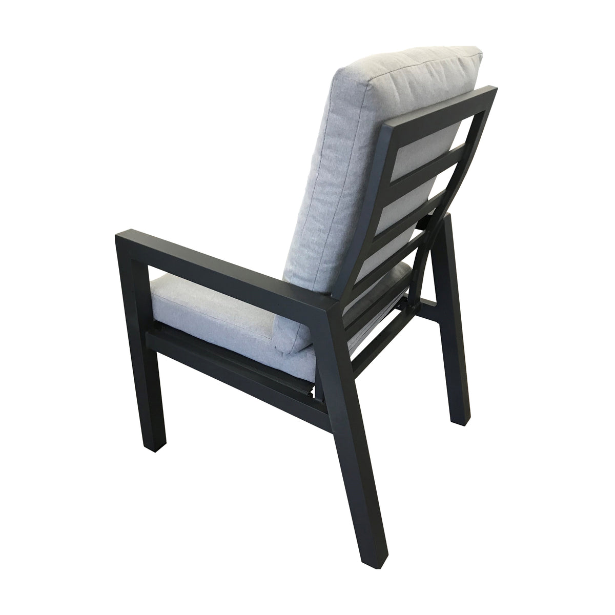 Furano 7pc Set Aluminium Outdoor Dining 200cm Table Chair Gunmetal Grey
