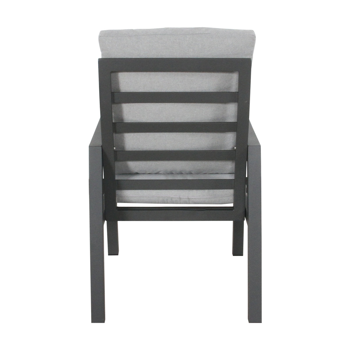 Furano 7pc Set Aluminium Outdoor Dining 200cm Table Chair Gunmetal Grey