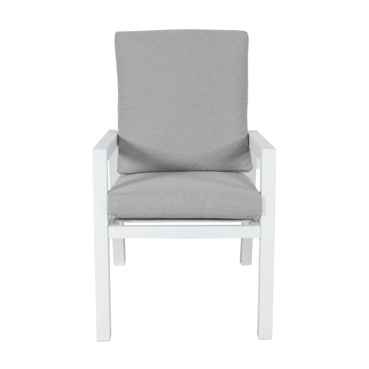 Furano 7pc Set Aluminium Outdoor Dining 200cm Table Chair White