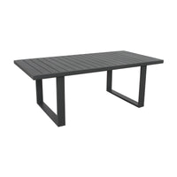 Furano 9pc Set Aluminium Outdoor Dining 260cm Table Chair Gunmetal Grey