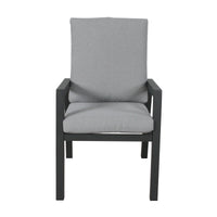 Furano 9pc Set Aluminium Outdoor Dining 260cm Table Chair Gunmetal Grey