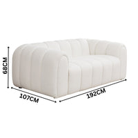 Gabriella 2 Seater Sofa Woven Fabric Boucle White