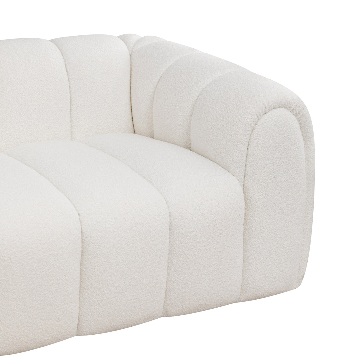 Gabriella 2 Seater Sofa Woven Fabric Boucle White