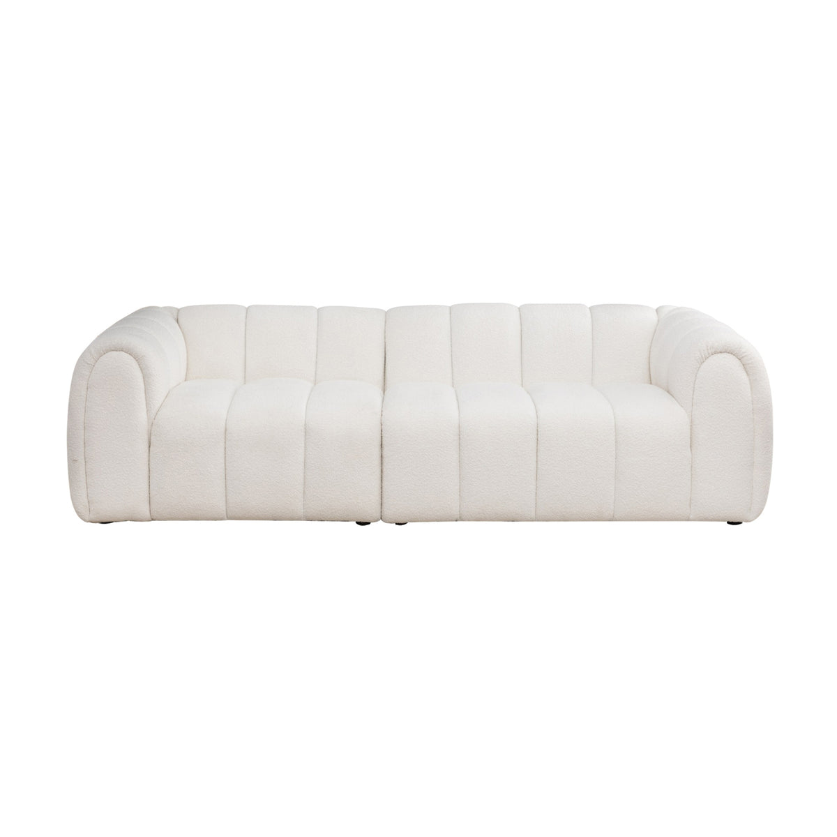 Gabriella 3 Seater Sofa Woven Fabric Boucle White