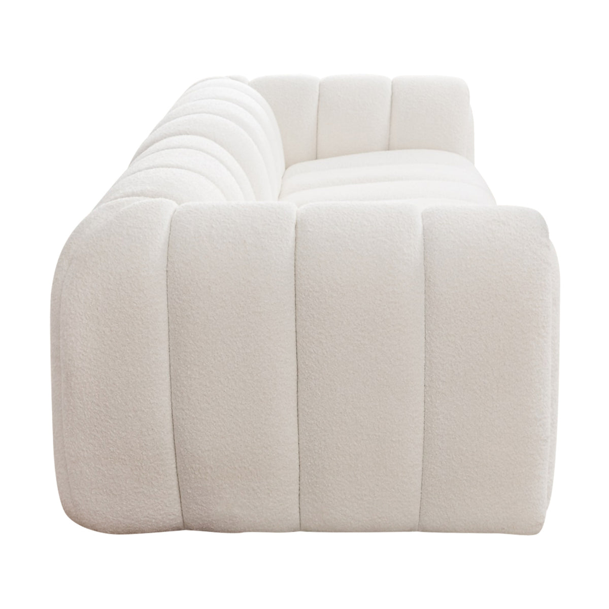 Gabriella 3 Seater Sofa Woven Fabric Boucle White