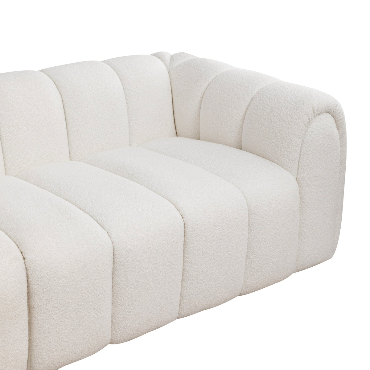 Gabriella 3 Seater Sofa Woven Fabric Boucle White