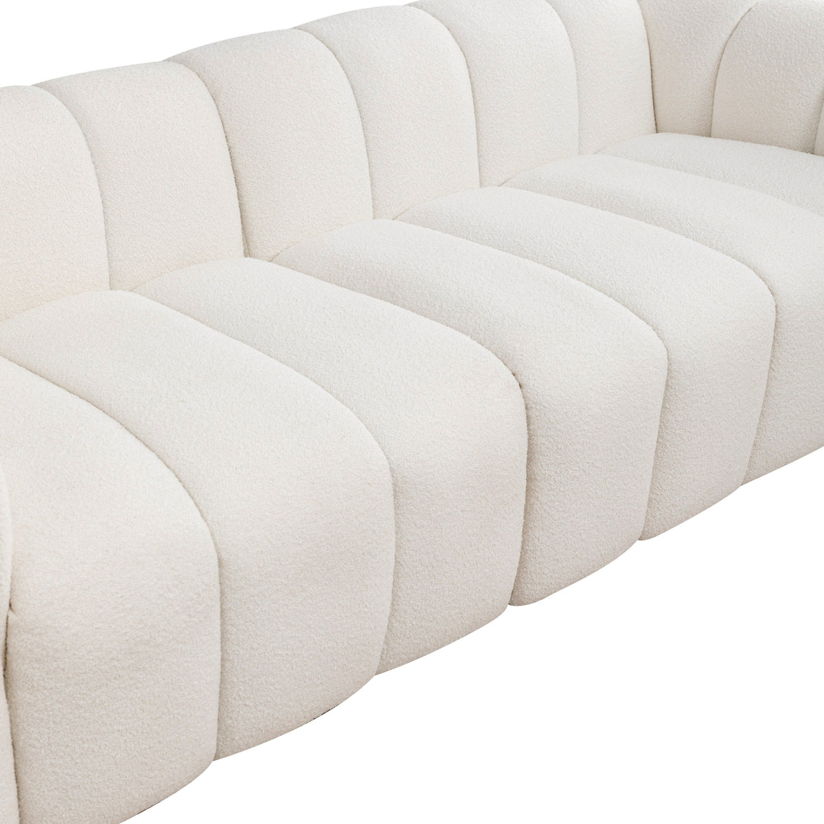 Gabriella 3 Seater Sofa Woven Fabric Boucle White